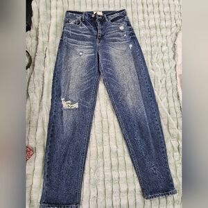 Gilded Intent Women's Blue Distressed Boyfriend Jeans